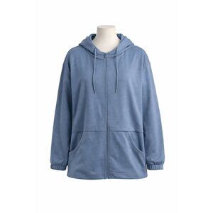 Velocity Women’s 3XL Full Zip Hooded Jacket Blue Casual Zip Up Hoodie